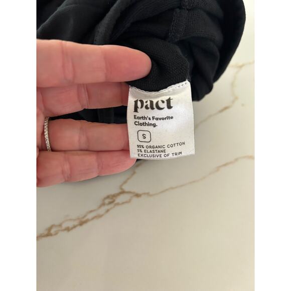 Pact Sweat Pants Womens Black Organic Cotton Pockets Slit Hem Loungewear - Picture 8 of 9